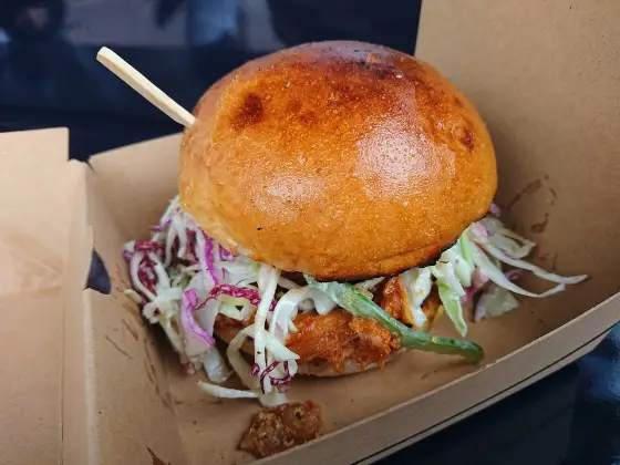 BBQ pulled pork bun with coleslaw