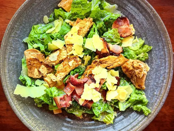 Lighter chicken Caesar salad