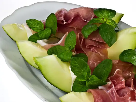 Melon with cured ham