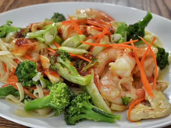 Shrimp vegetable stir-fry